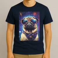 Space Pug Cool Dog Poster T-Shirt