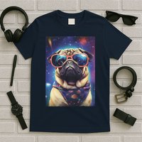 Space Pug Cool Dog Poster T-Shirt