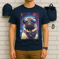 Space Pug Cool Dog Poster T-Shirt