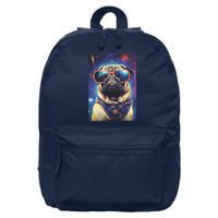 Space Pug Cool Dog Poster 16 in Basic Backpack
