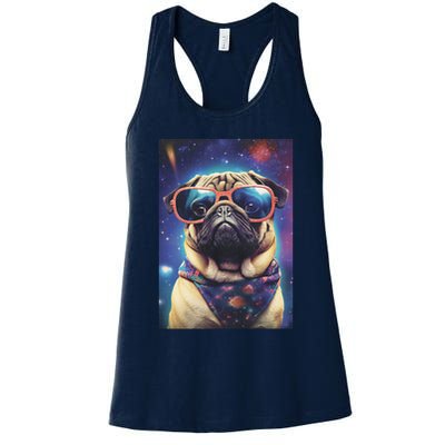 Space Pug Cool Dog Poster Womens Tank Top