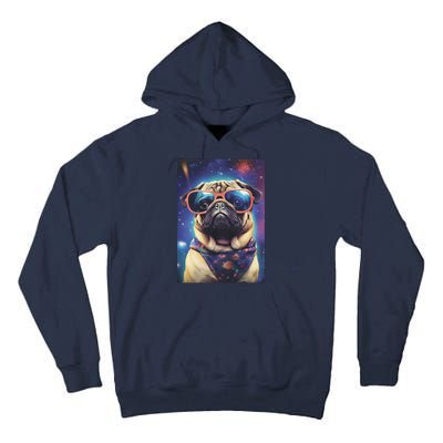 Space Pug Cool Dog Poster Tall Hoodie