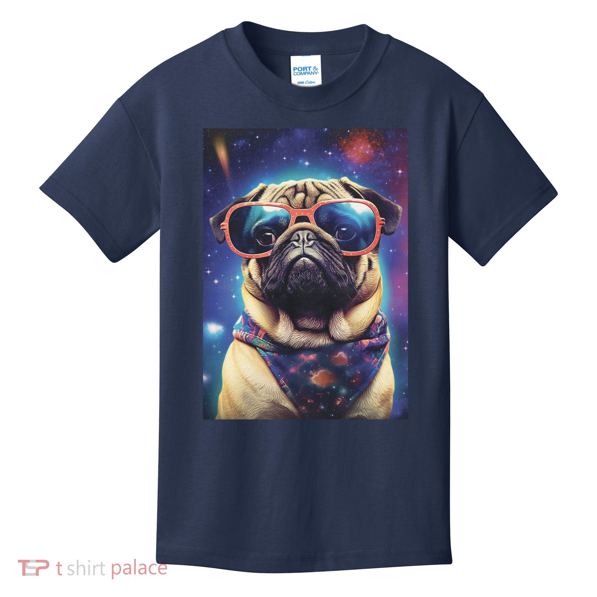 Space Pug Cool Dog Poster Kids T-Shirt