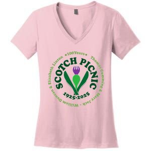 Scotch Picnic Clear Backgound Women's V-Neck T-Shirt