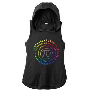 Spiral Pi Color Numbers Math Funny Pi Day Math Teacher Geek Ladies PosiCharge Tri-Blend Wicking Draft Hoodie Tank