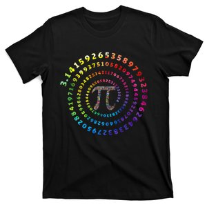 Spiral Pi Color Numbers Math Funny Pi Day Math Teacher Geek T-Shirt