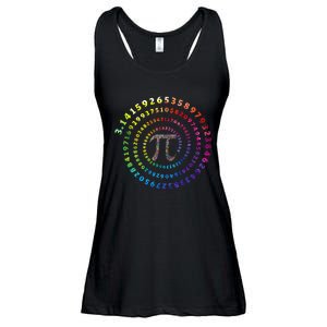 Spiral Pi Color Numbers Math Funny Pi Day Math Teacher Geek Ladies Essential Flowy Tank