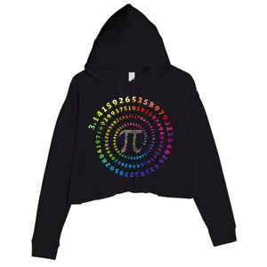 Spiral Pi Color Numbers Math Funny Pi Day Math Teacher Geek Crop Fleece Hoodie