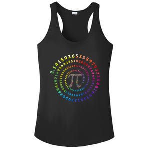 Spiral Pi Color Numbers Math Funny Pi Day Math Teacher Geek Ladies PosiCharge Competitor Racerback Tank