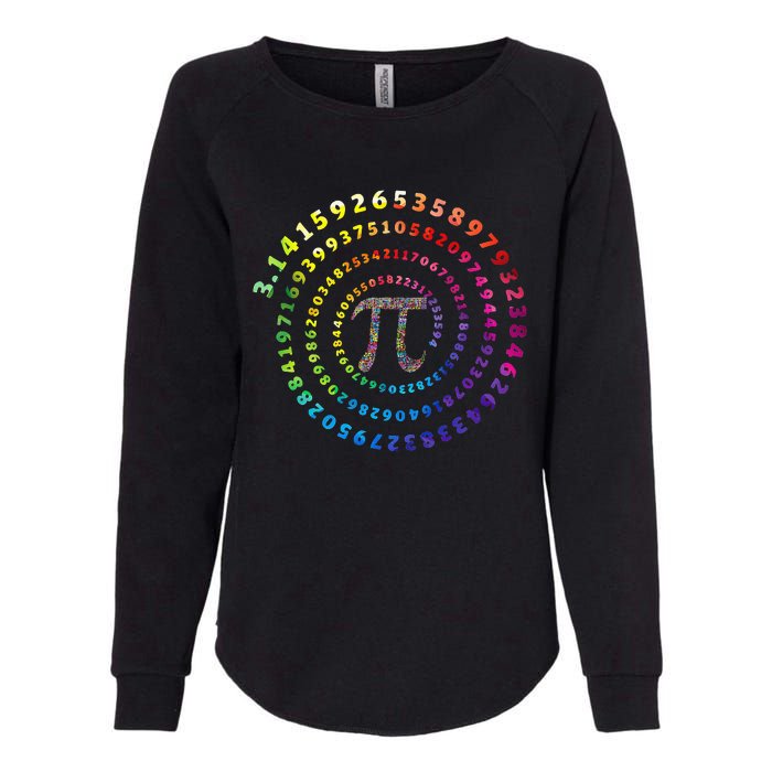 Spiral Pi Color Numbers Math Funny Pi Day Math Teacher Geek Womens California Wash Sweatshirt