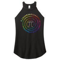 Spiral Pi Color Numbers Math Funny Pi Day Math Teacher Geek Women's Perfect Tri Rocker Tank