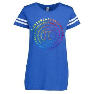 Spiral Pi Color Numbers Math Funny Pi Day Math Teacher Geek Enza Ladies Jersey Football T-Shirt