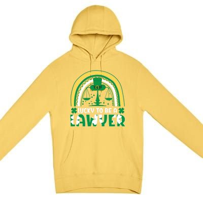 Saint Patrick Costume Rainbow Shamrock Lucky To Be A Lawyer Gift Premium Pullover Hoodie