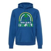 Saint Patrick Costume Rainbow Shamrock Lucky To Be A Lawyer Gift Premium Hoodie