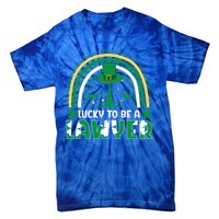 Saint Patrick Costume Rainbow Shamrock Lucky To Be A Lawyer Gift Tie-Dye T-Shirt