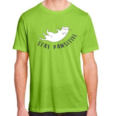 Stay Pawsitive Cat Illustration Great Gift Adult ChromaSoft Performance T-Shirt