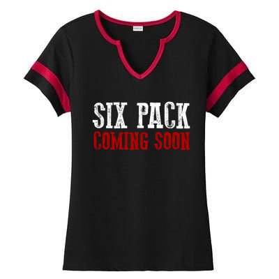 Six Pack Coming Soon Gift Ladies Halftime Notch Neck Tee