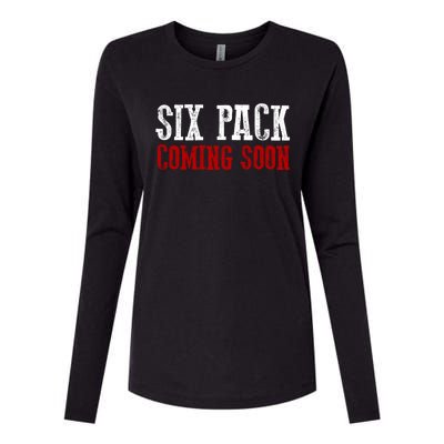 Six Pack Coming Soon Gift Womens Cotton Relaxed Long Sleeve T-Shirt