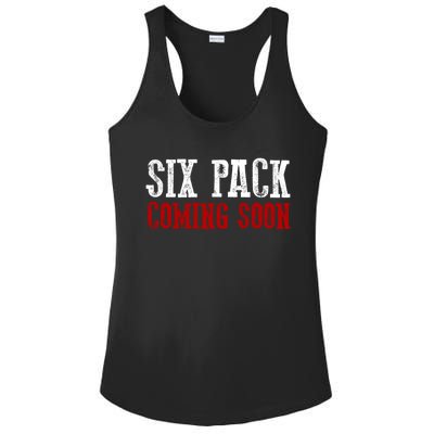 Six Pack Coming Soon Gift Ladies PosiCharge Competitor Racerback Tank