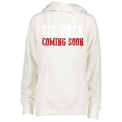 Six Pack Coming Soon Gift Womens Funnel Neck Pullover Hood