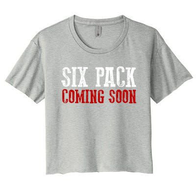 Six Pack Coming Soon Gift Women's Crop Top Tee