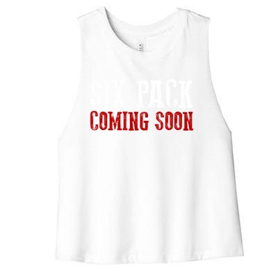 Six Pack Coming Soon Gift Women's Racerback Cropped Tank