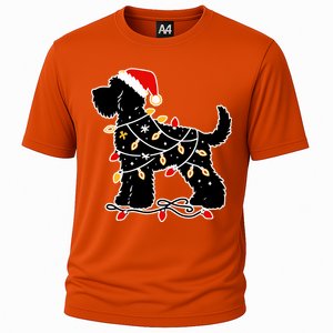 Santa Puppy Christmas Lights Cooling Performance Crew T-Shirt