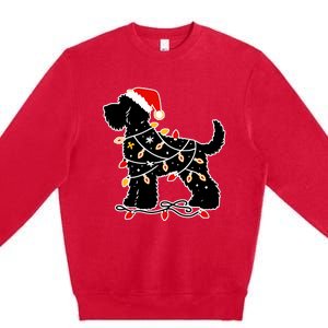 Santa Puppy Christmas Lights Premium Crewneck Sweatshirt