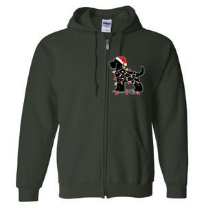 Santa Puppy Christmas Lights Full Zip Hoodie