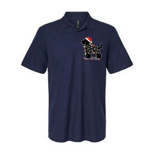 Santa Puppy Christmas Lights Softstyle Adult Sport Polo