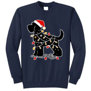 Santa Puppy Christmas Lights Tall Sweatshirt