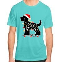 Santa Puppy Christmas Lights Adult ChromaSoft Performance T-Shirt