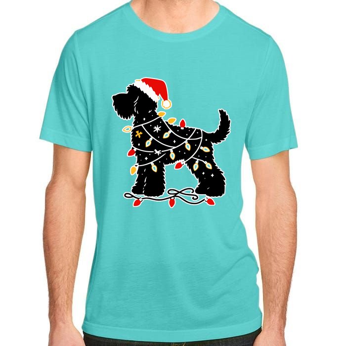 Santa Puppy Christmas Lights Adult ChromaSoft Performance T-Shirt