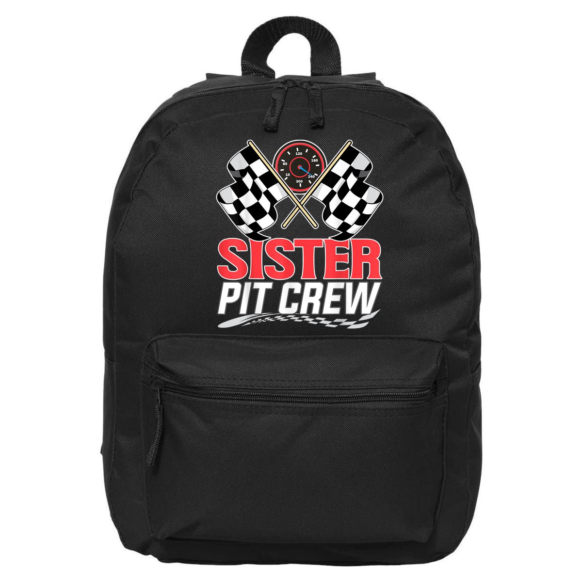 Sister Pit Crew Race Car Birthday Party Racing Family 16 in Basic Backpack
