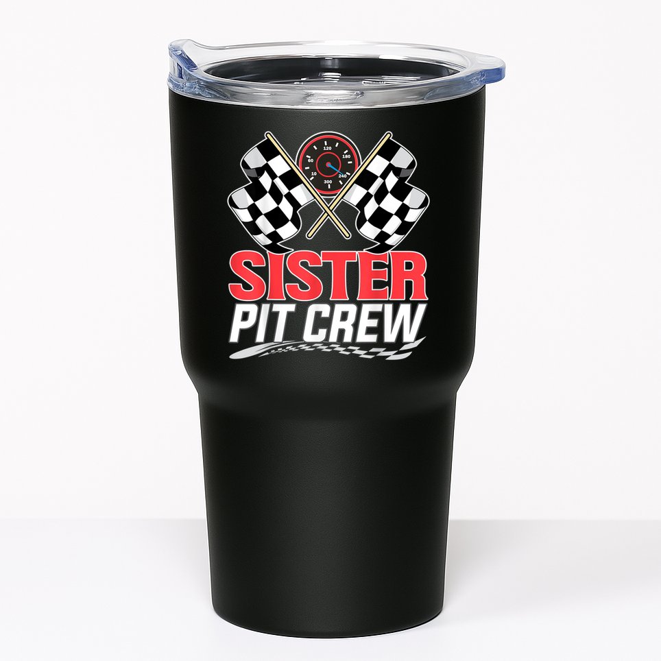 Sister Pit Crew Race Car Birthday Party Racing Family Tumbler