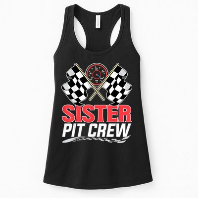Sister Pit Crew Race Car Birthday Party Racing Family Womens Tank Top