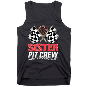 Sister Pit Crew Race Car Birthday Party Racing Family Tank Top