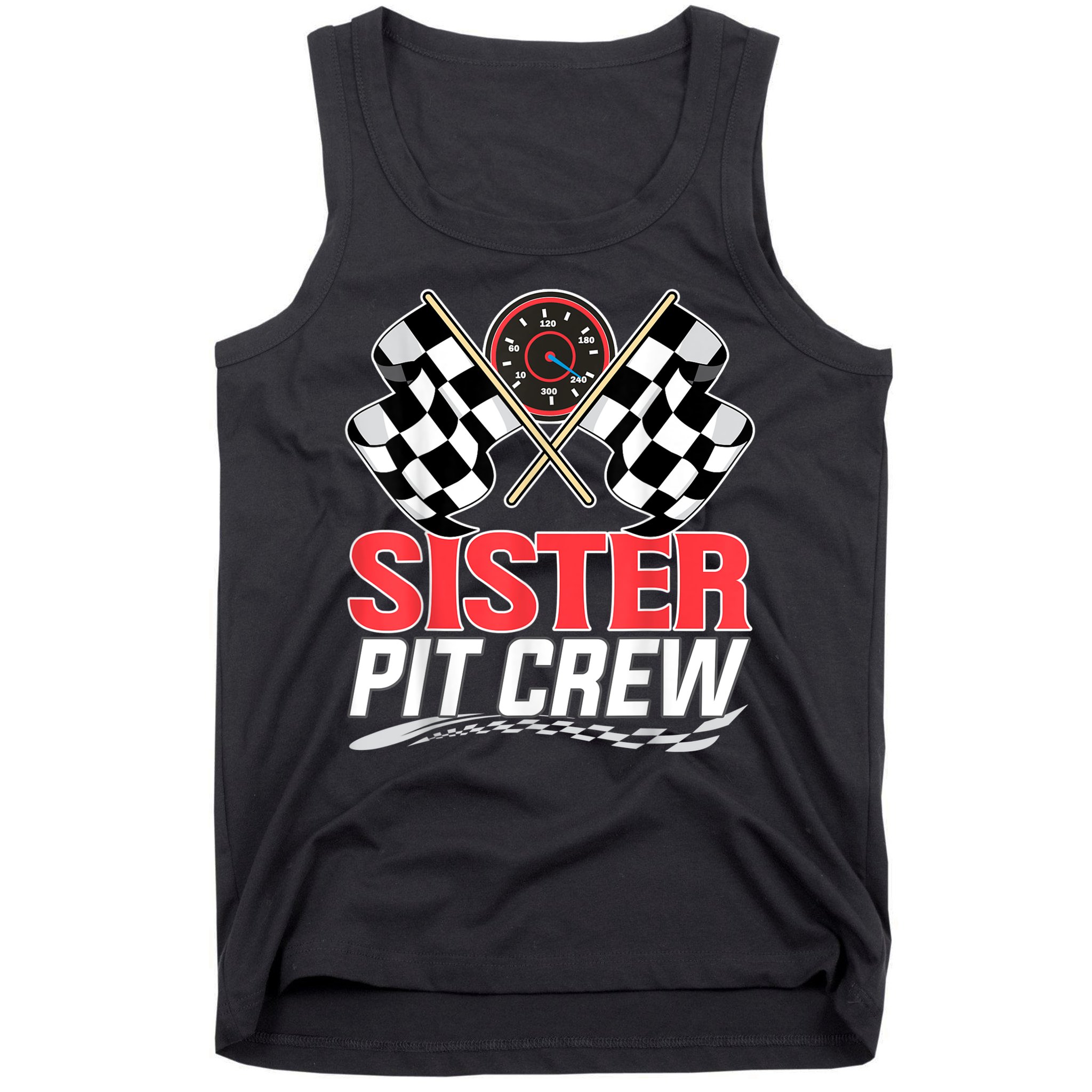 Sister Pit Crew Race Car Birthday Party Racing Family Tank Top
