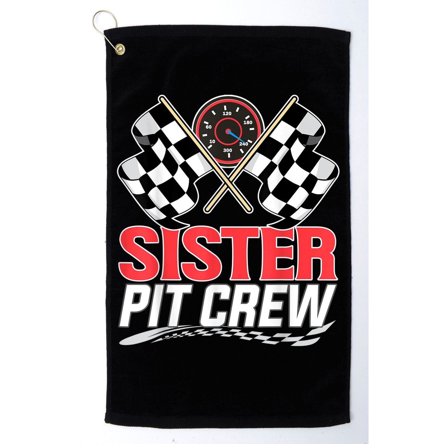 Sister Pit Crew Race Car Birthday Party Racing Family Golf Towel