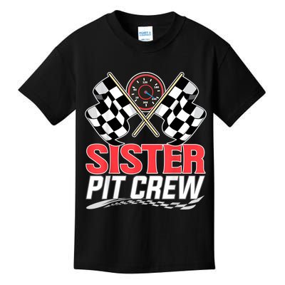 Sister Pit Crew Race Car Birthday Party Racing Family Kids T-Shirt