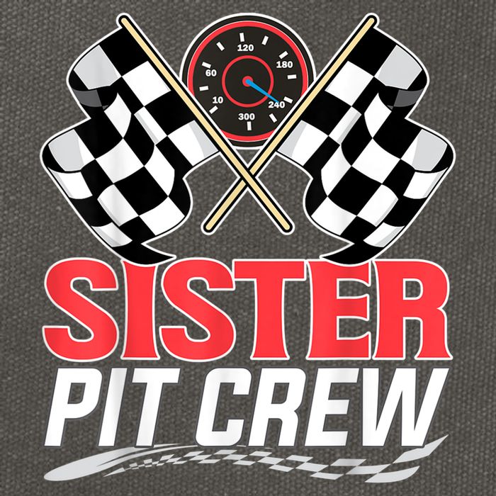 Sister Pit Crew Race Car Birthday Party Racing Family Cotton Canvas Backpack