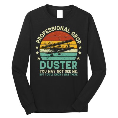 Sarcastic Professional Crop Duster Funny Adult Long Sleeve Shirt