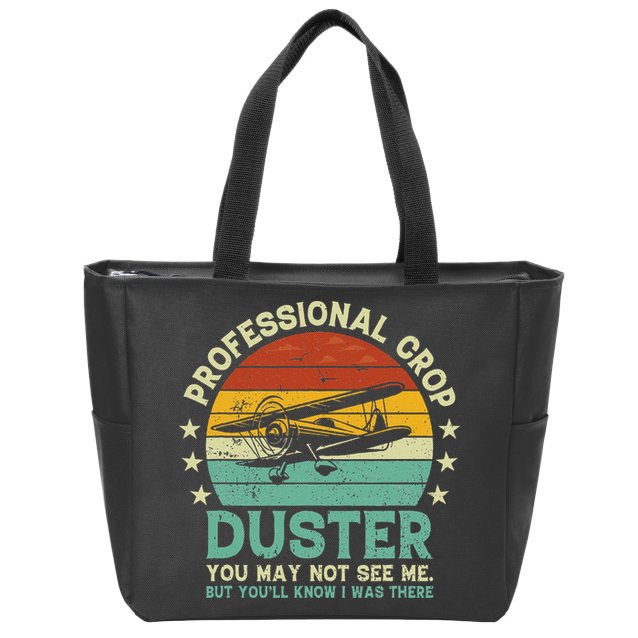 Sarcastic Professional Crop Duster Funny Adult Zip Tote Bag