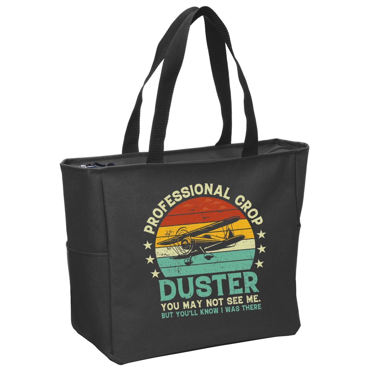 Sarcastic Professional Crop Duster Funny Adult Zip Tote Bag