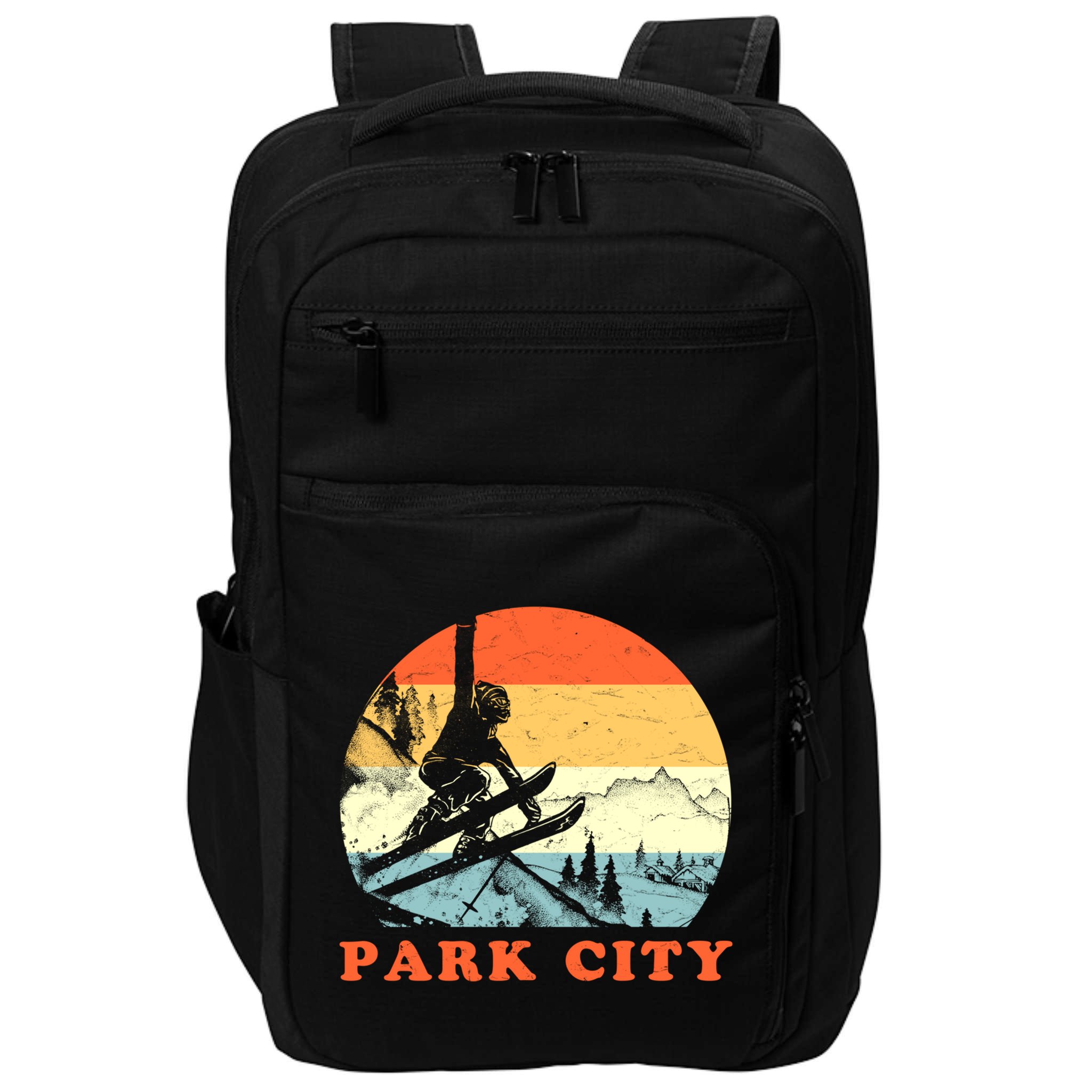 Ski Park City Utah Vintage Snow Skiing Vacation Meaningful Gift Impact Tech Backpack