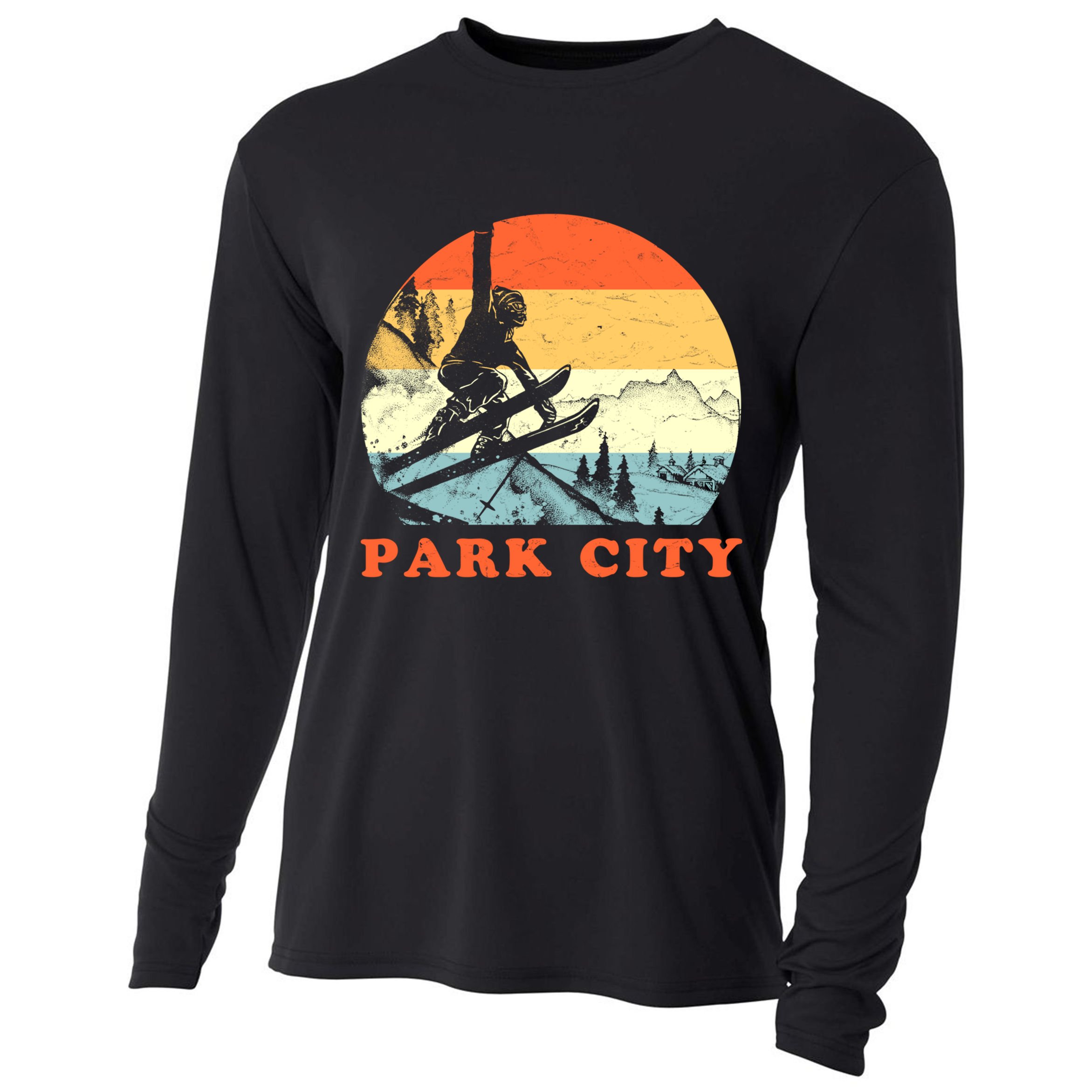 Ski Park City Utah Vintage Snow Skiing Vacation Meaningful Gift Cooling Performance Long Sleeve Crew