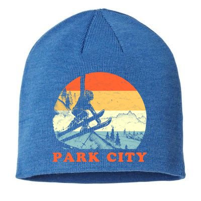 Ski Park City Utah Vintage Snow Skiing Vacation Meaningful Gift Sustainable Beanie