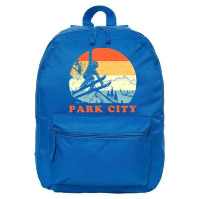 Ski Park City Utah Vintage Snow Skiing Vacation Meaningful Gift 16 in Basic Backpack
