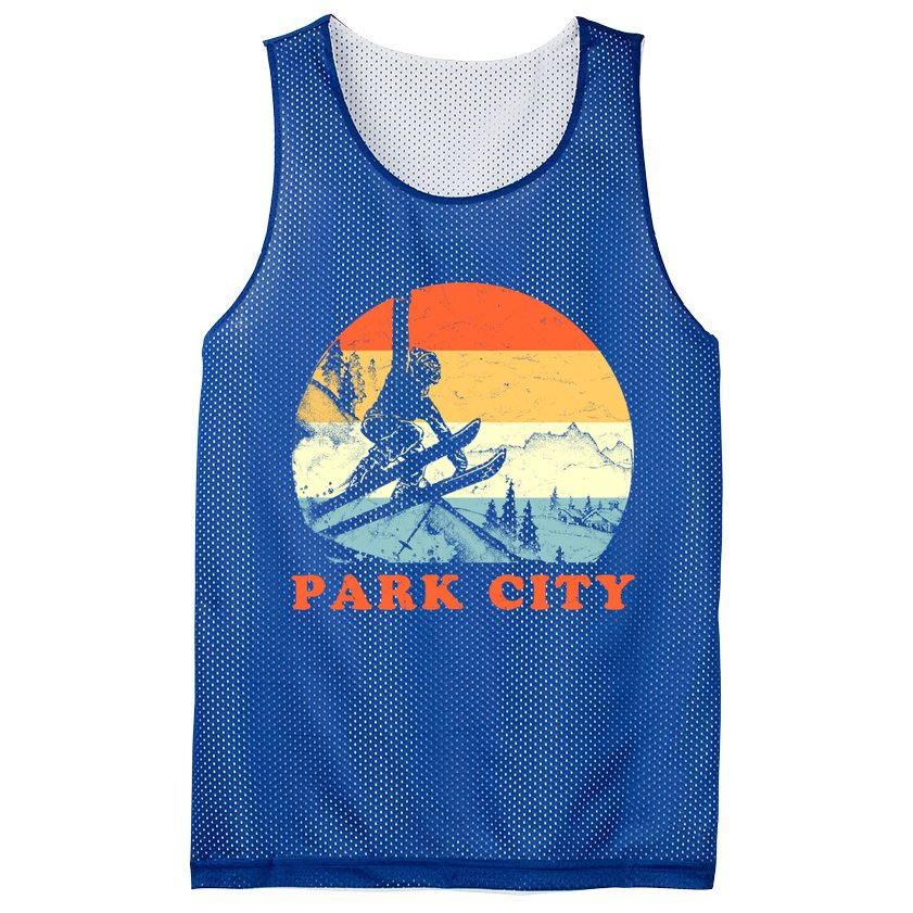 Ski Park City Utah Vintage Snow Skiing Vacation Meaningful Gift Mesh Reversible Basketball Jersey Tank