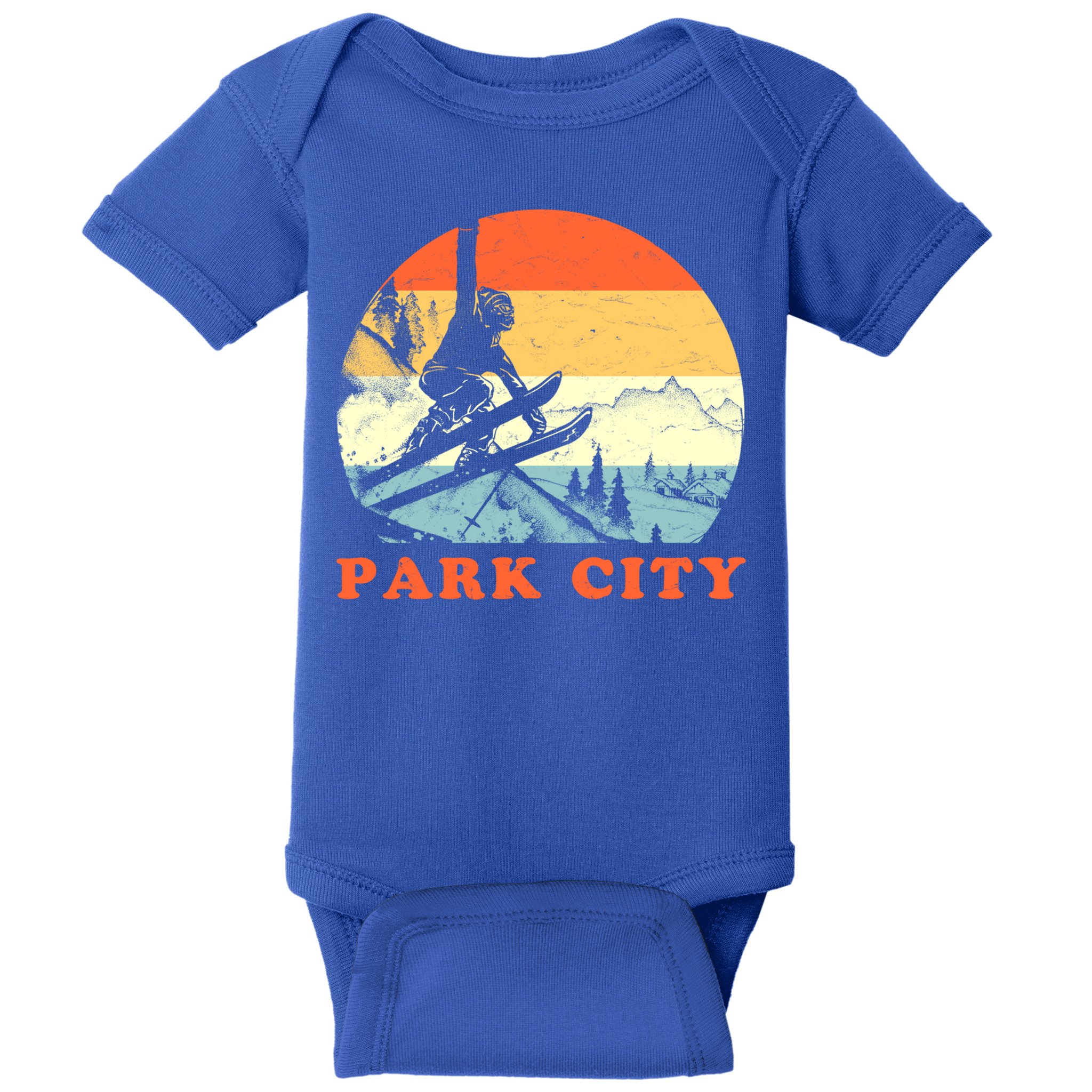 Ski Park City Utah Vintage Snow Skiing Vacation Meaningful Gift Baby Bodysuit